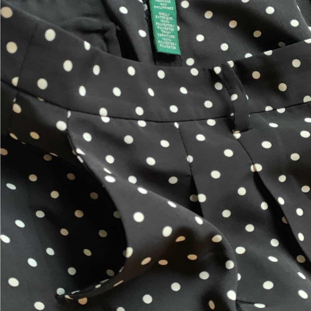 LAUREN RALPH LAUREN Polka Dot Pleated Dress Short | Black & White | Size 16 - Picture 7 of 7